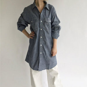 Chambray work shirt tunic vintage